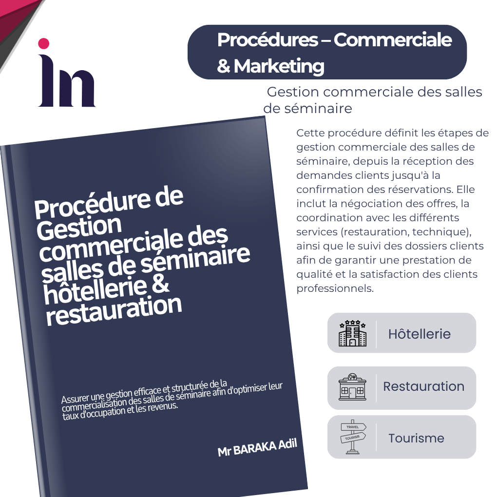 Procédure de Gestion commerciale des salles de séminaire hôtellerie & restauration