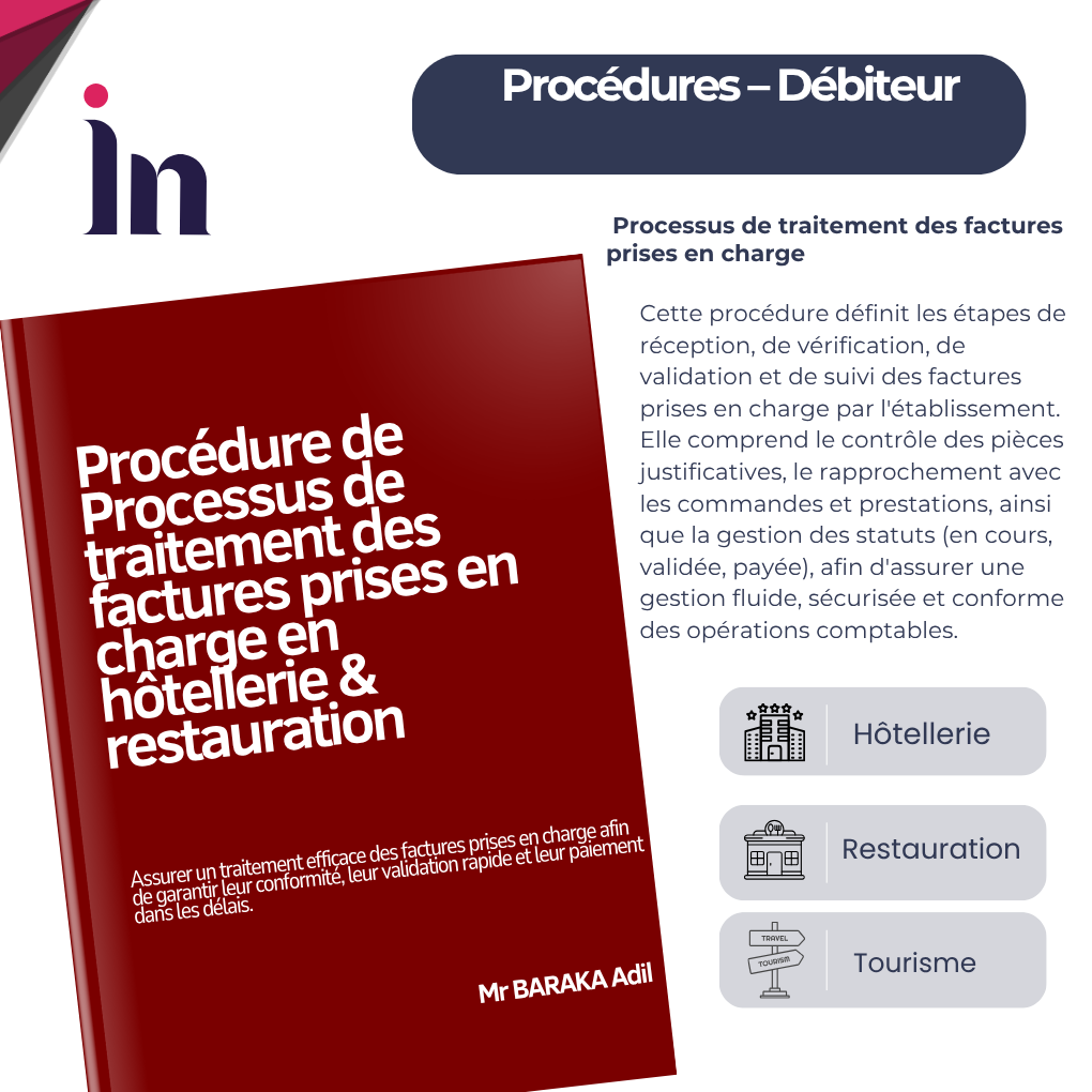Procédure de Processus de traitement des factures prises en charge en  hôtellerie & restauration