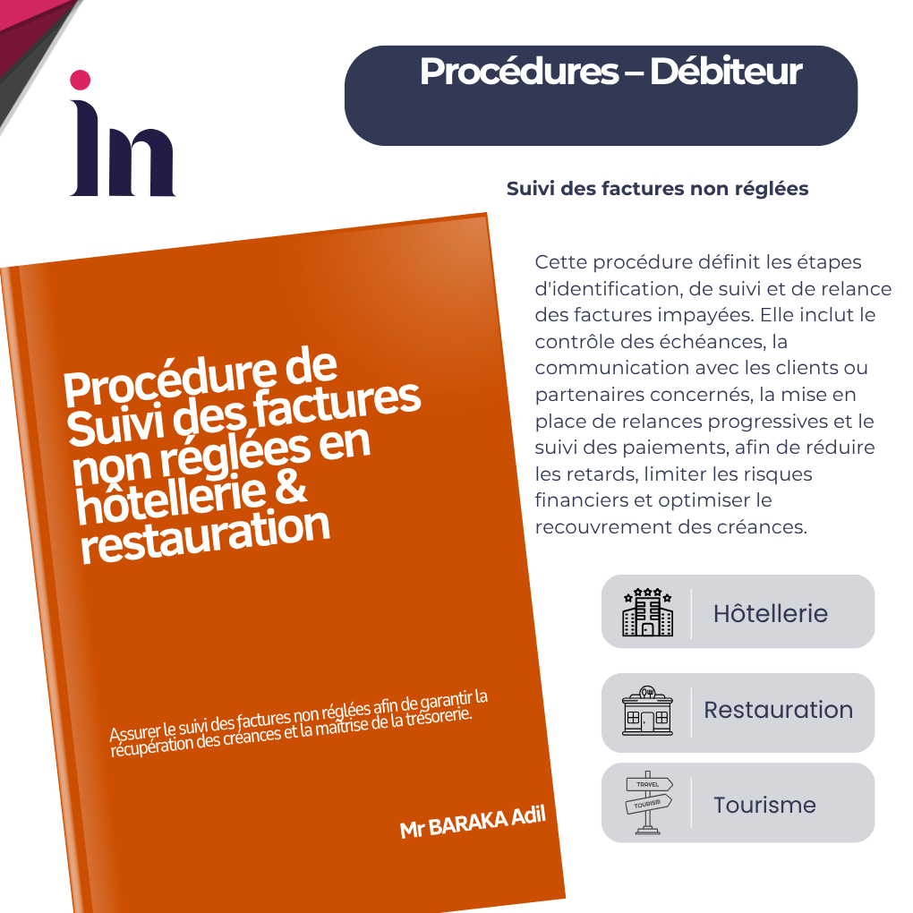 Procédure de suivi des factures non réglées en hôtellerie & restauration