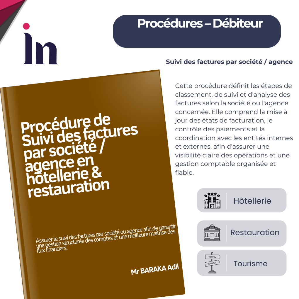 Procédure de suivi des factures par société / agence en hôtellerie & restauration