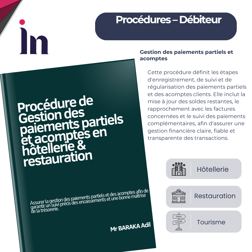 Procédure de gestion des paiements partiels et acomptes en hôtellerie & restauration