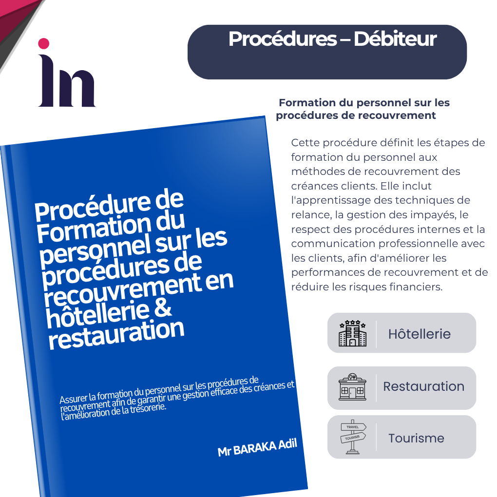 Procédure de Formation du personnel sur les procédures de recouvrement en  hôtellerie & restauration
