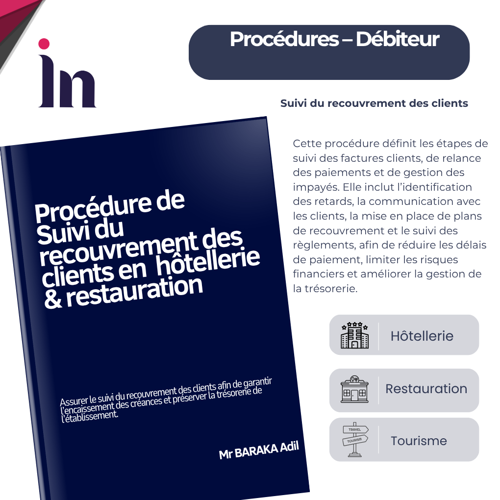 Procédure de suivi du recouvrement des clients en hôtellerie & restauration