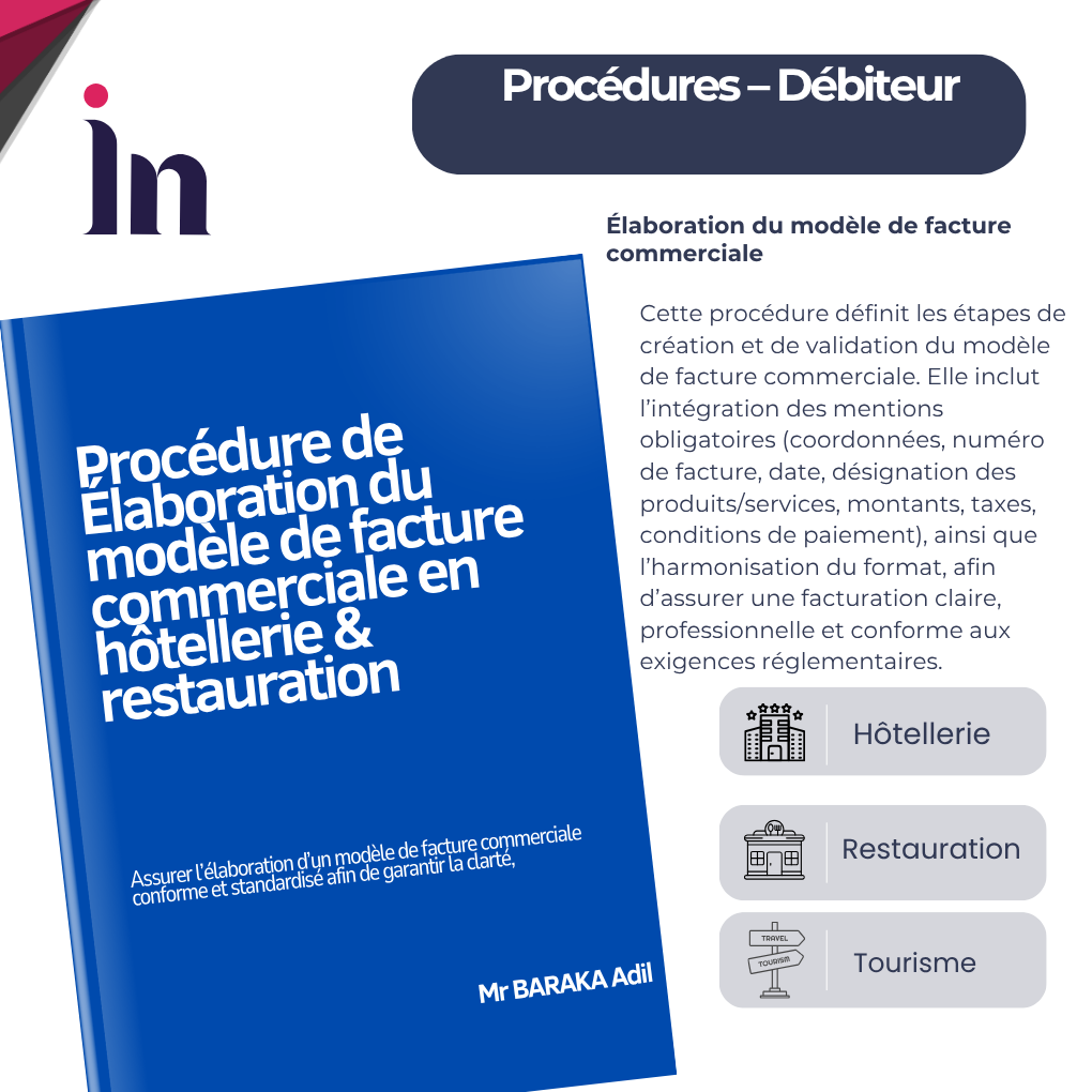 Procédure d'élaboration du modèle de facture commerciale en hôtellerie & restauration