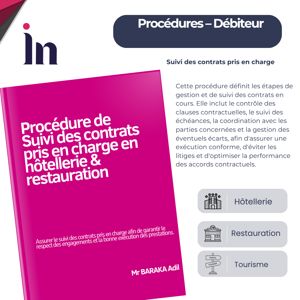 Procédure de suivi des contrats pris en charge en hôtellerie & restauration