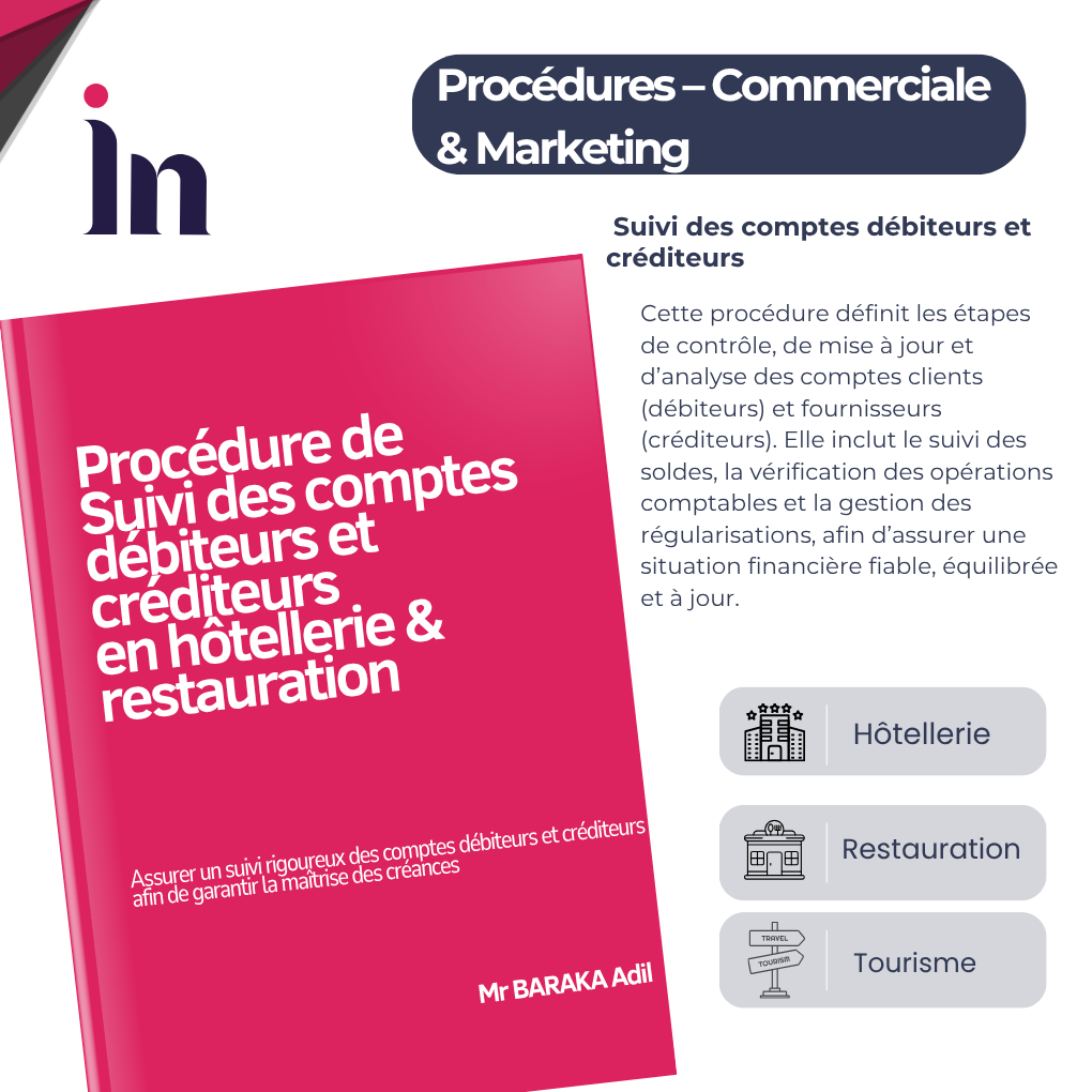 Procédure de Suivi des comptes débiteurs et créditeurs en hôtellerie & restauration