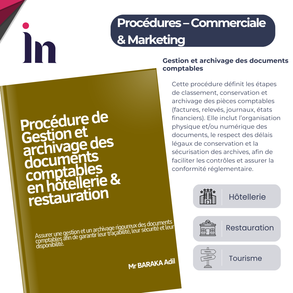 Procédure de Gestion et archivage des documents comptables en hôtellerie & restauration