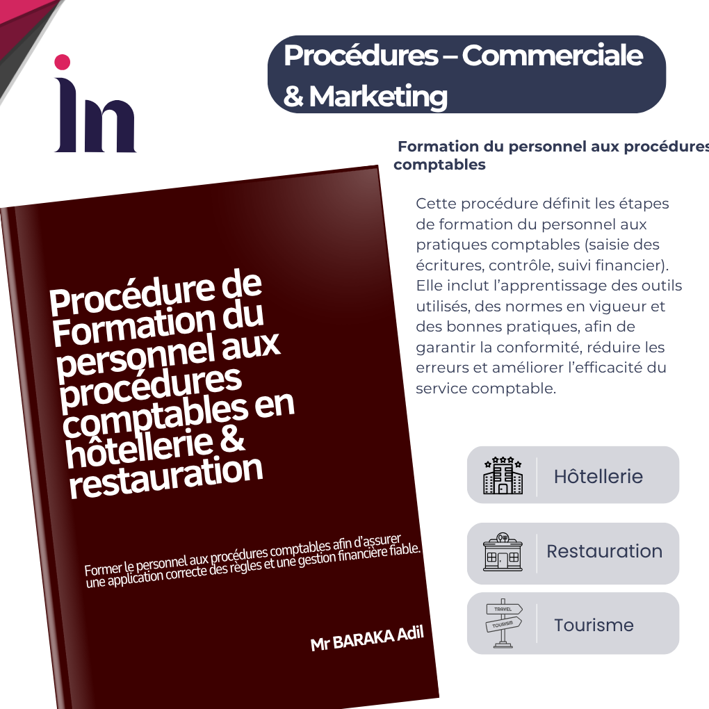 Procédure de Formation du personnel aux procédures comptables en hôtellerie & restauration