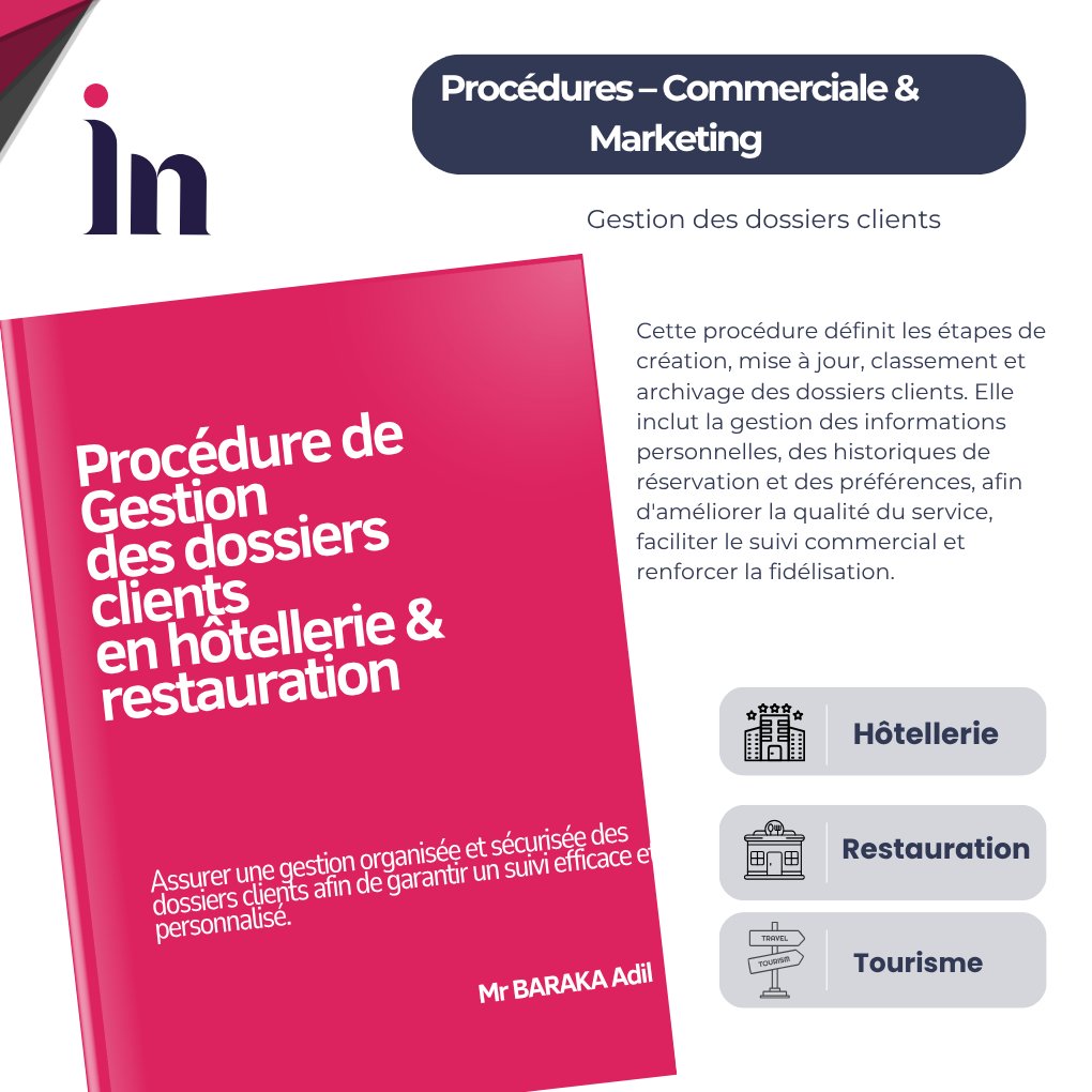 Procédure de Gestion des dossiers clients en hôtellerie & restauration