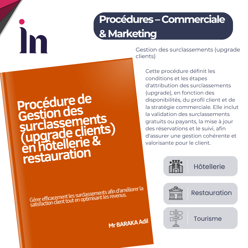 Procédure de Gestion des surclassements (upgrade clients) en hôtellerie & restauration