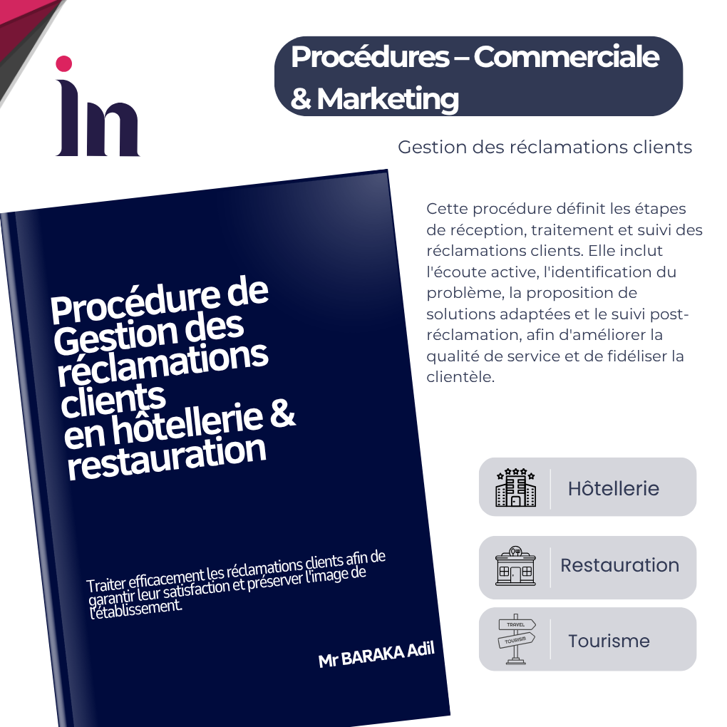 Procédure de Gestion des réclamations clients en hôtellerie & restauration