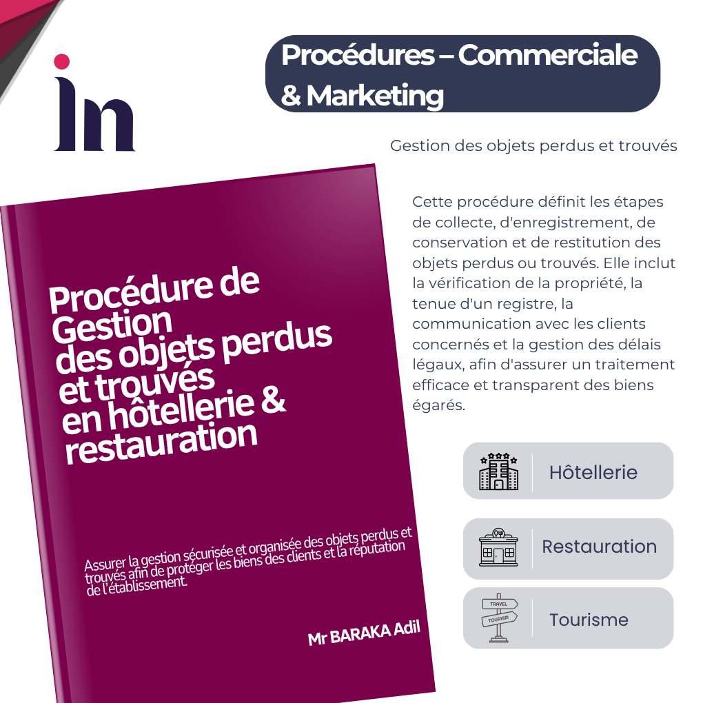 Procédure de Gestion des objets perdus et trouvés en hôtellerie & restauration