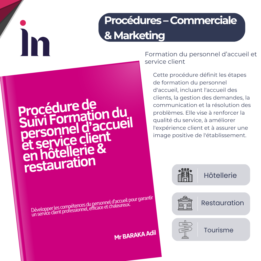 Procédure de Suivi Formation du personnel d’accueil et service client en hôtellerie & restauration