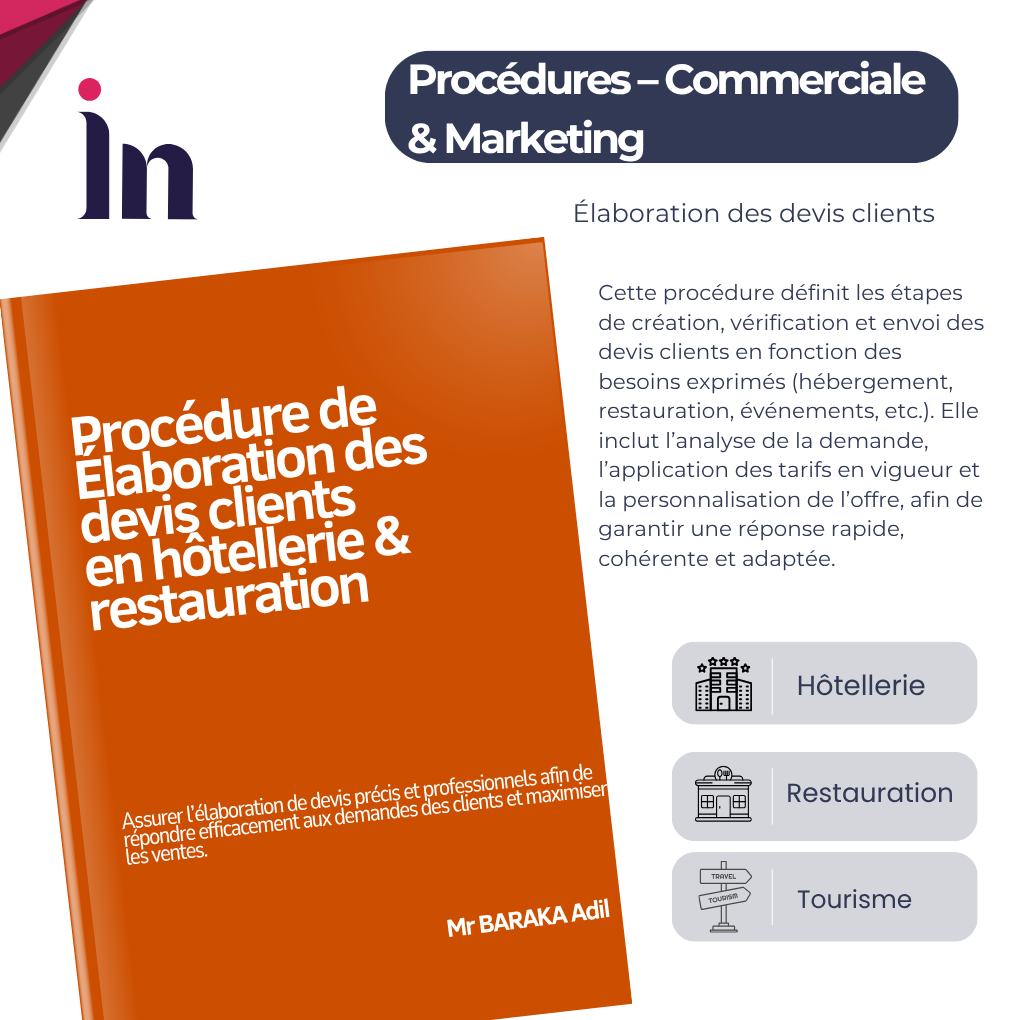 Procédure de Élaboration des devis clients en hôtellerie & restauration