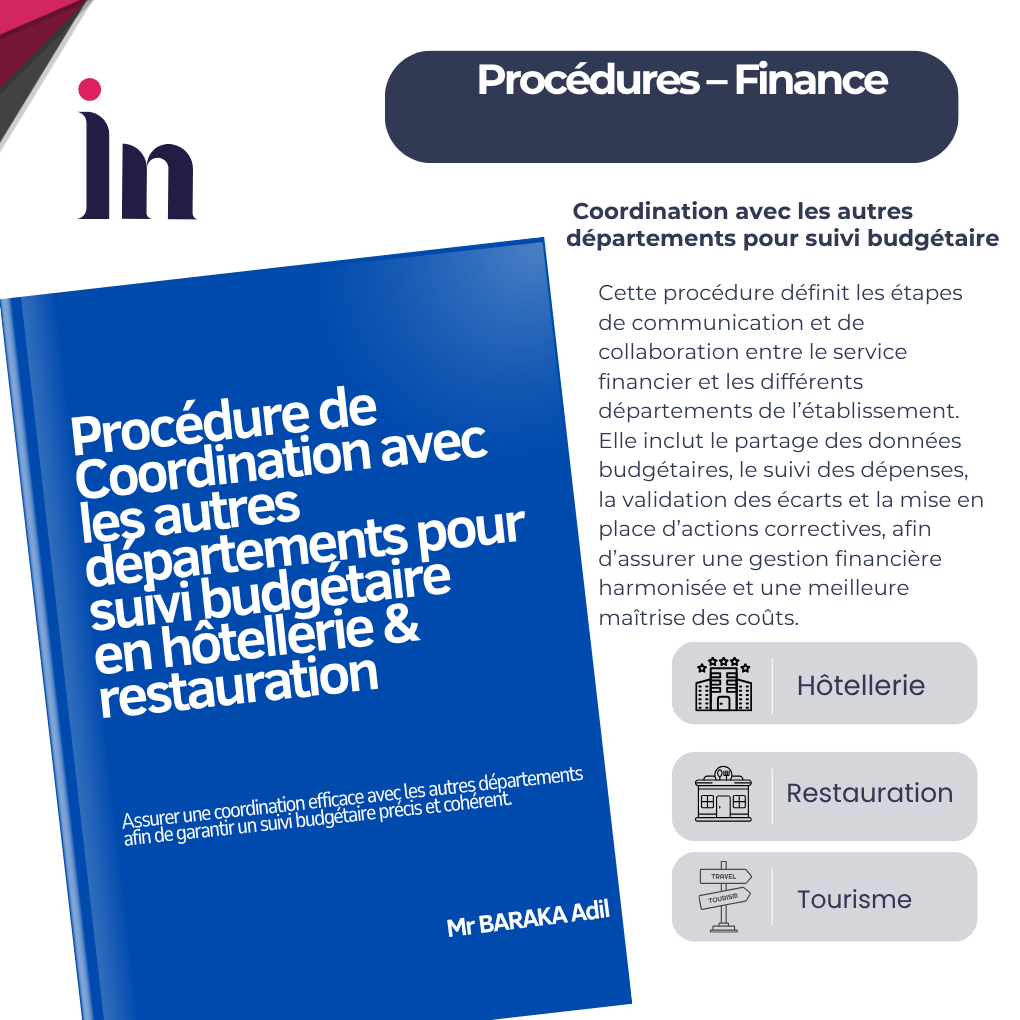 Procédure de coordination avec les autres départements pour le suivi budgétaire en hôtellerie & restauration