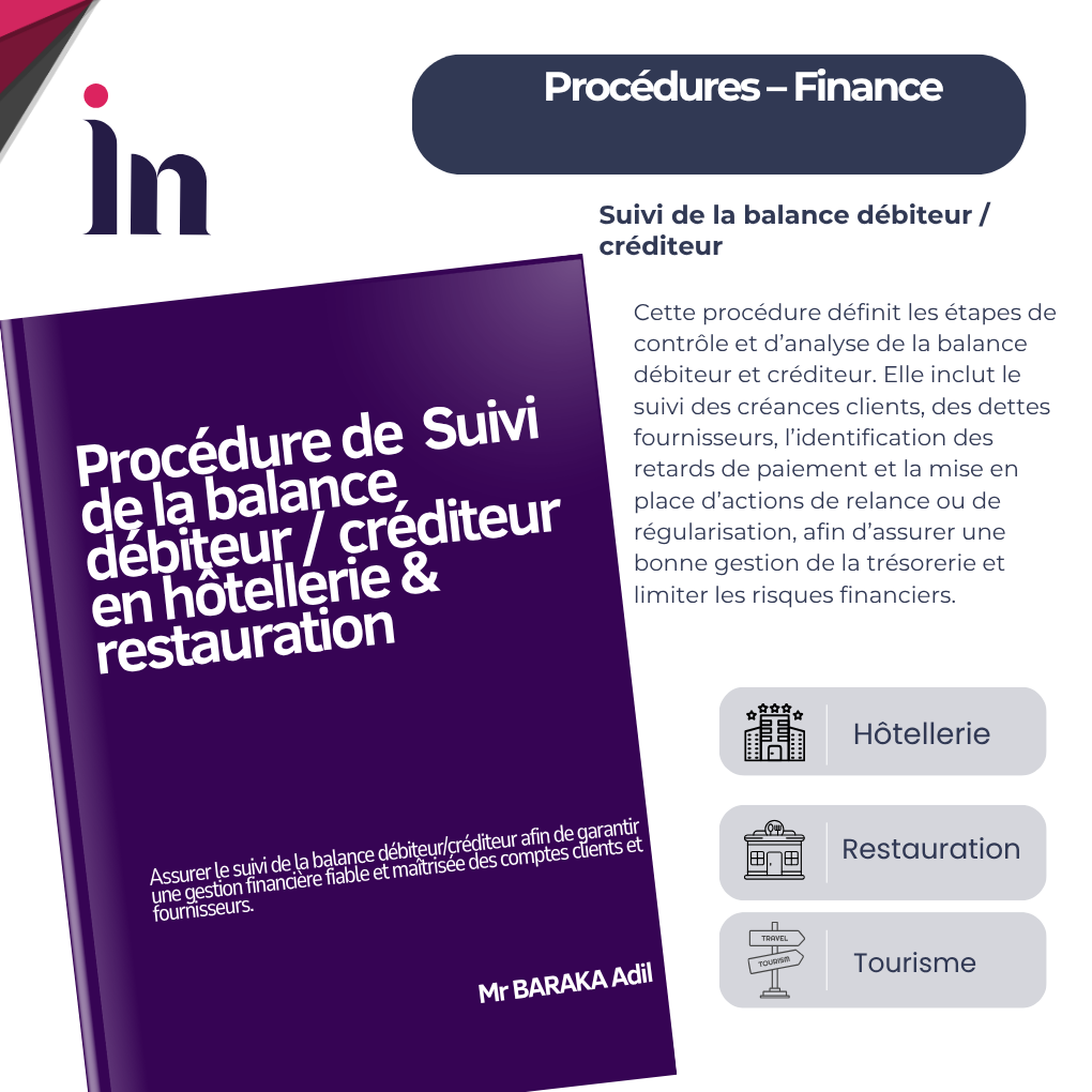 Procédure de suivi de la balance débiteur / créditeur en hôtellerie & restauration