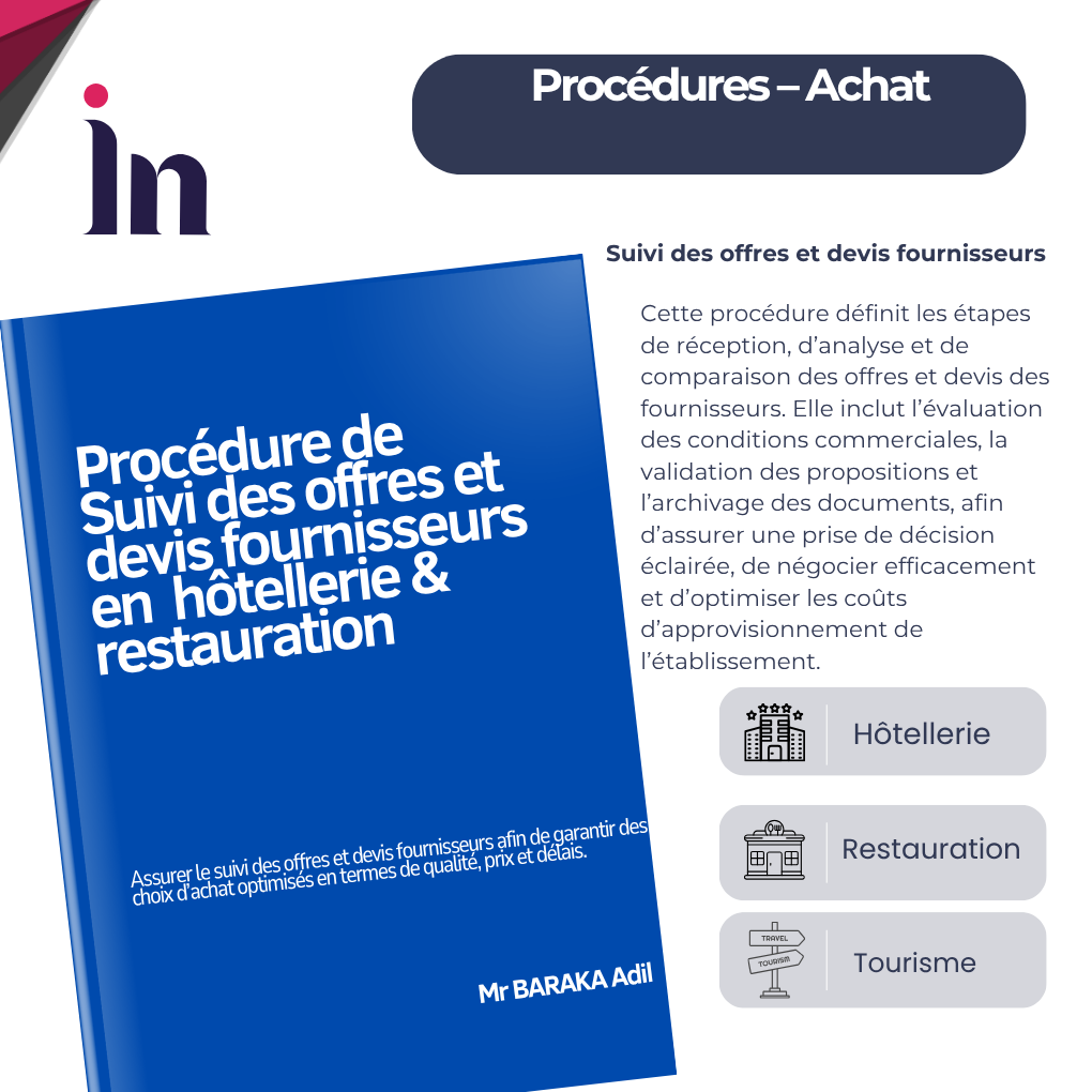 Procédure de suivi des offres et devis fournisseurs en hôtellerie & restauration