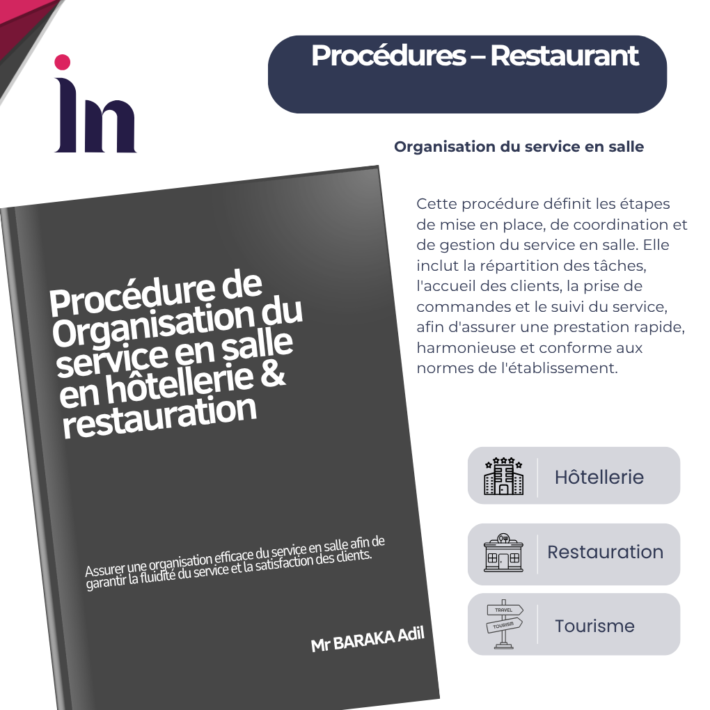 Procédure d’organisation du service en salle en hôtellerie & restauration