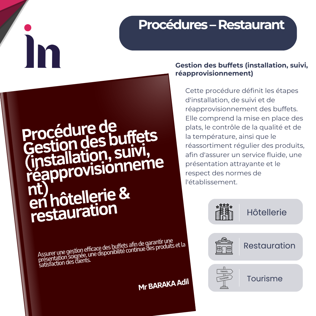 Procédure de gestion des buffets (installation, suivi, réapprovisionnement) en hôtellerie & restauration