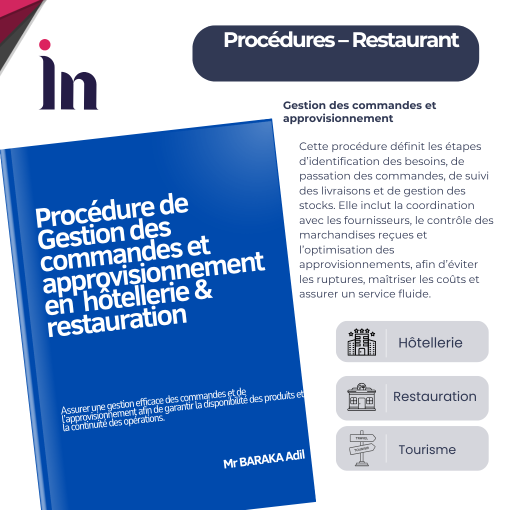 Procédure de gestion des commandes et approvisionnement en hôtellerie & restauration
