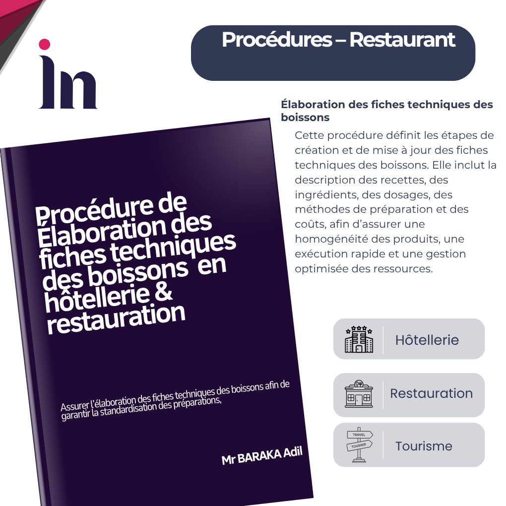 Procédure d’élaboration des fiches techniques des boissons en hôtellerie & restauration