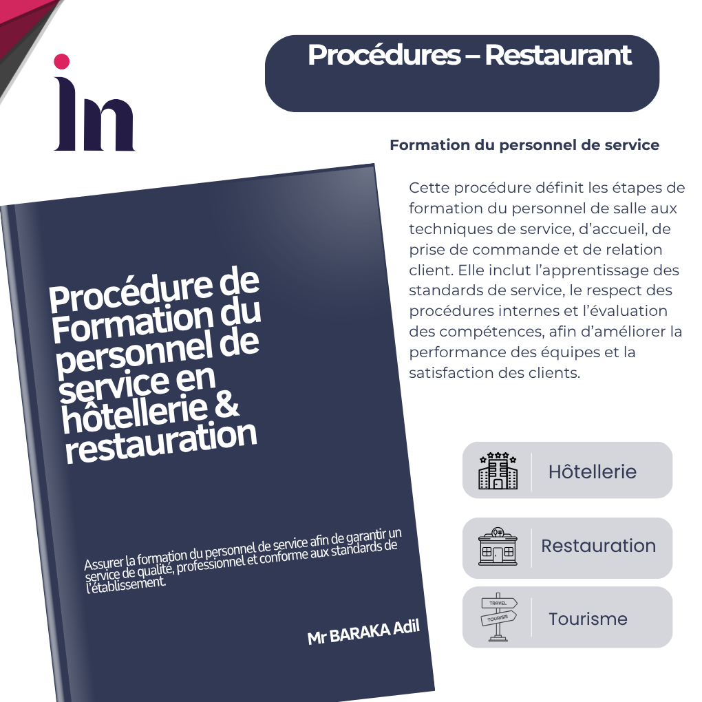 Procédure de formation du personnel de service en hôtellerie & restauration