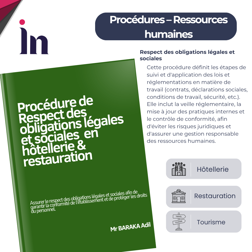 Procédure de respect des obligations légales et sociales en hôtellerie & restauration