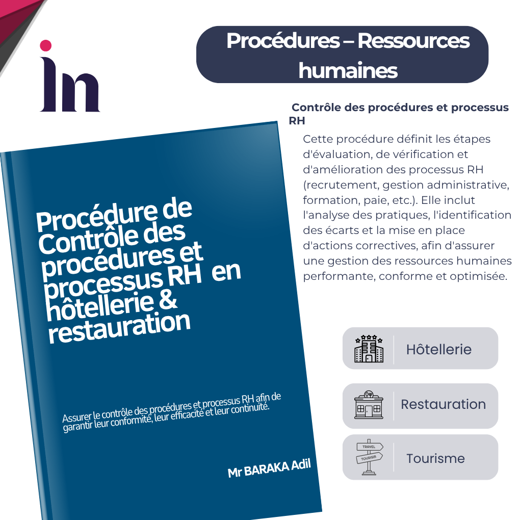 Procédure de contrôle des procédures et processus RH en hôtellerie & restauration