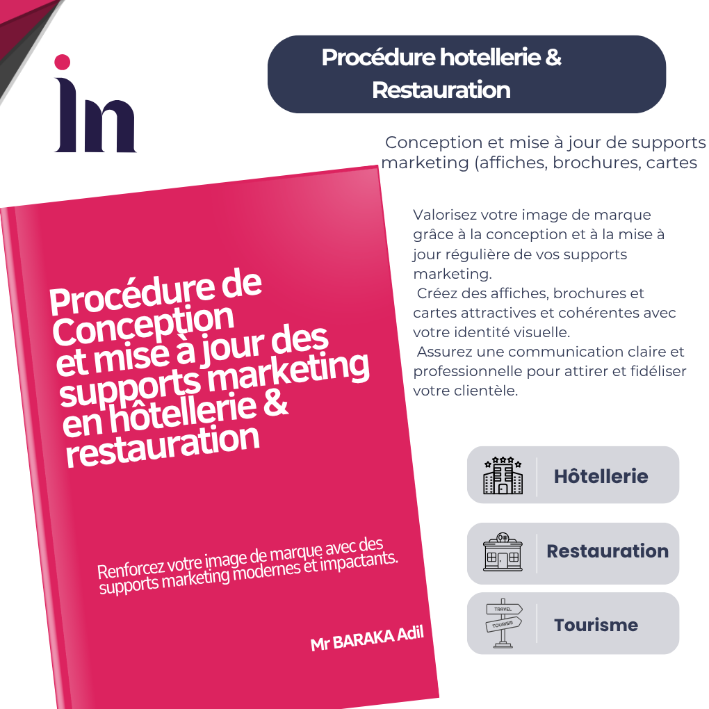 Procédure de Conception et mise à jour des supports marketing en hôtellerie & restauration