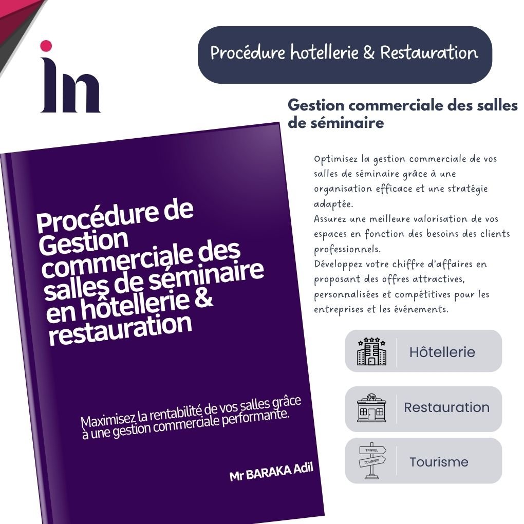 Procédure de Gestion commerciale des salles de séminaire en hôtellerie & restauration
